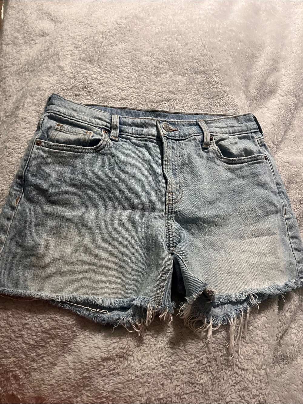 Old Navy Light Blue Denim Frayed Hem Shorts
